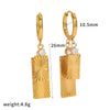 Wholesale Women's Geometric Stainless Steel Vacuum Real Gold Plated Earrings