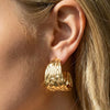 Wholesale Women's Geometric Stainless Steel Vacuum Real Gold Plated Earrings