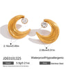 Wholesale Women's Geometric Stainless Steel Vacuum Real Gold Plated Earrings