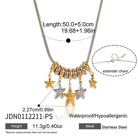 Wholesale Women's Geometric Stainless Steel Vacuum Real Gold Plated Necklace
