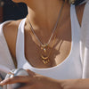 Wholesale Women's Geometric Stainless Steel Vacuum Real Gold Plated Necklace