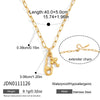 Wholesale Women's Geometric Stainless Steel Vacuum Real Gold Plated Paperclip Necklace Luxury Jewelry