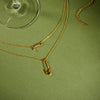Wholesale Women's Geometric Stainless Steel Vacuum Real Gold Plated Pendant Necklace