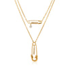Wholesale Women's Geometric Stainless Steel Vacuum Real Gold Plated Pendant Necklace