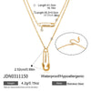 Wholesale Women's Geometric Stainless Steel Vacuum Real Gold Plated Pendant Necklace