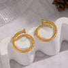 Wholesale Women's Geometric Stainless Steel Vacuum Real Gold Plated Stud Earrings Accessories