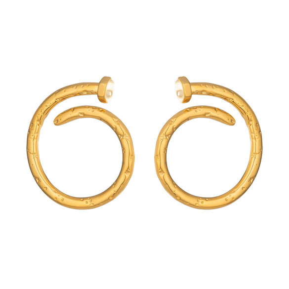 Wholesale Women's Geometric Stainless Steel Vacuum Real Gold Plated Stud Earrings Accessories