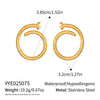 Wholesale Women's Geometric Stainless Steel Vacuum Real Gold Plated Stud Earrings Accessories
