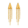 Wholesale Women's Geometric Stainless Steel Vacuum Real Gold Plated Tassel Earrings Highend Style
