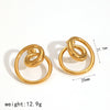 Wholesale Women's Geometric Stainless Steel Vacuum Real Gold Plated Twisted Line Earrings
