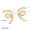 Wholesale Women's Geometric Stainless Steel Vacuum Real Gold Plated Twisted Line Earrings
