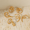 Wholesale Women's Geometric Stainless Steel Vacuum Real Gold Plated Twisted Line Earrings