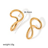 Wholesale Women's Geometric Stainless Steel Vacuum Real Gold Plated Twisted Line Earrings