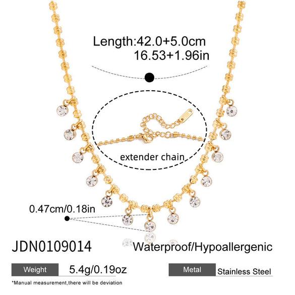 Wholesale Women's Geometric Stainless Steel Yshaped Chain Necklace With Vacuum Real Gold Plating