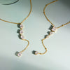 Wholesale Women's Geometric Stainless Steel Yshaped Chain Necklace With Vacuum Real Gold Plating