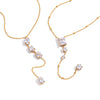 Wholesale Women's Geometric Stainless Steel Yshaped Chain Necklace With Vacuum Real Gold Plating