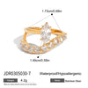 Wholesale Women's Geometric Stainless Steel Zircon Electroplated Interlocking Bracelet And Ring Hand Jewelry