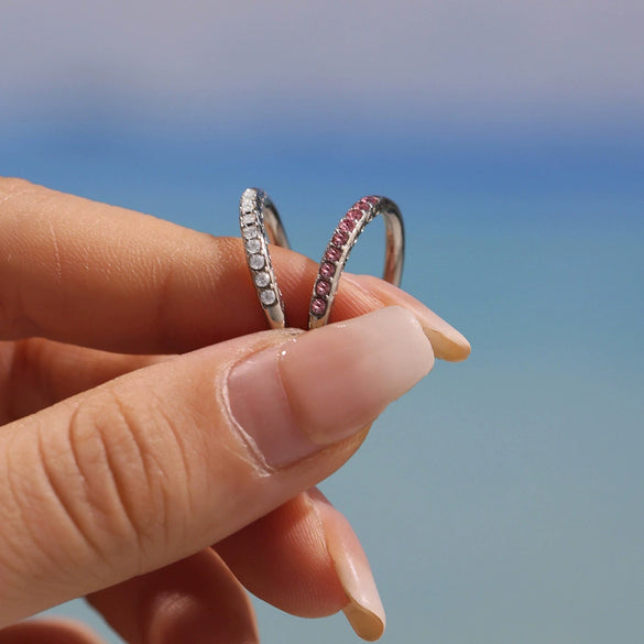 Wholesale Women's Geometric Stainless Steel Zircon Goldplated Ferris Wheel Open Ring Hand Jewelry