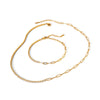 Wholesale Women's Geometric Stainless Steel Zircon Inlay Cross Chain Necklace And Bracelet Jewelry