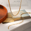 Wholesale Women's Geometric Stainless Steel Zircon Inlay Cross Chain Necklace And Bracelet Jewelry