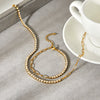 Wholesale Women's Geometric Stainless Steel Zircon Inlay Cross Chain Necklace And Bracelet Jewelry
