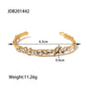 Wholesale Women's Geometric Stainless Steel Zircon Open Bracelet