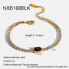 Wholesale Women's Geometric Stainless Steel Zirconia Inlaid 18K Goldplated Bracelet Insstyle Light Luxury Jewelry