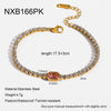 Wholesale Women's Geometric Stainless Steel Zirconia Inlaid 18K Goldplated Bracelet Insstyle Light Luxury Jewelry