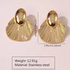 Wholesale Women's Geometric Stamped Stainless Steel Fishtail Earrings