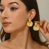 Wholesale Women's Geometric Stamped Stainless Steel Fishtail Earrings