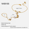 Wholesale Women's Geometric Star Drop Shape Heartshaped Real Gold Plated Stainless Steel Wrist Chain Bracelet