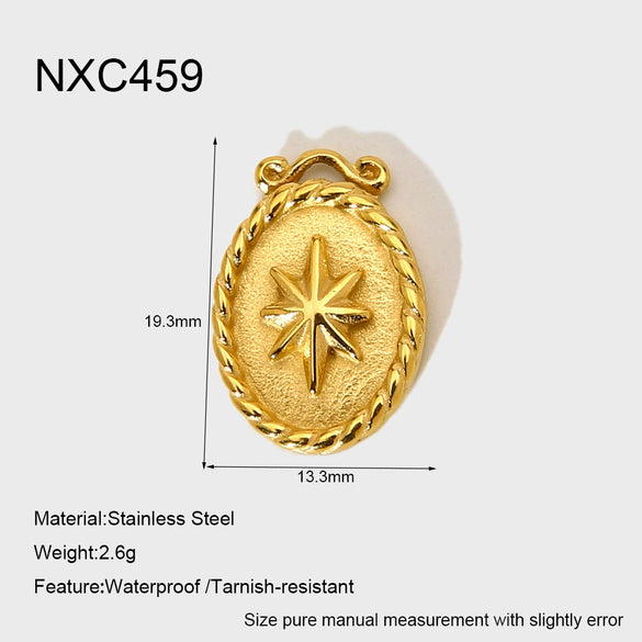 Wholesale Women's Geometric Star Moon Airplane Heart Envelope Pendant Stainless Steel Necklace With 18K Gold Plating And Oshaped Chain