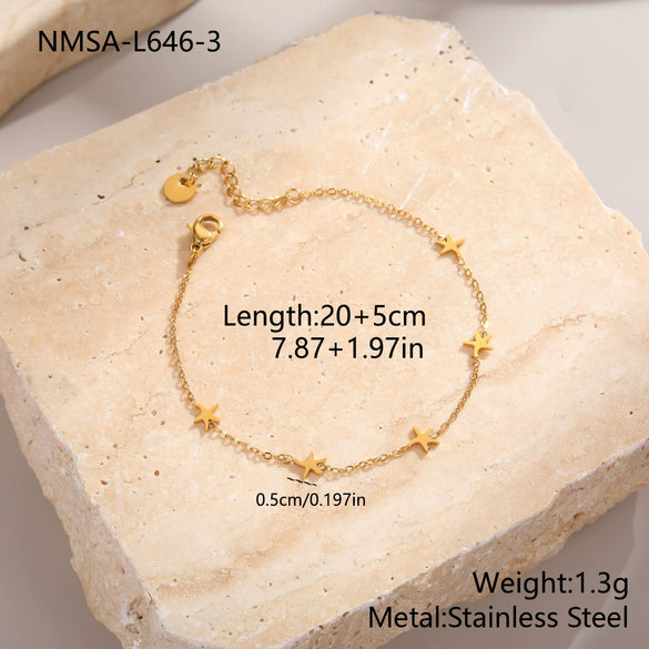Wholesale Women's Geometric Starfish Stainless Steel Anklet Jewelry Light Luxury Exquisite Fashion