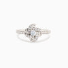 Wholesale Women's Geometric Sterling Silver Clover Ring Inlaid With Zircon And Electroplated
