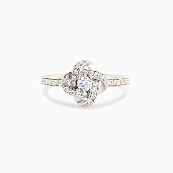 Wholesale Women's Geometric Sterling Silver Clover Ring Inlaid With Zircon And Electroplated