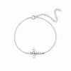 Wholesale Women's Geometric 925 Sterling Silver Cross Bracelet With Electroplating