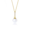 Wholesale Women's Geometric 925 Sterling Silver Diamond Micropaved Zircon Pearl Pendant Cross Chain Necklace