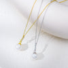 Wholesale Women's Geometric 925 Sterling Silver Diamond Micropaved Zircon Pearl Pendant Cross Chain Necklace