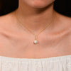 Wholesale Women's Geometric 925 Sterling Silver Diamond Micropaved Zircon Pearl Pendant Cross Chain Necklace