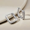 Wholesale Women's Geometric Sterling Silver 925 Earrings With Full Diamond Zircon Inlaid And Electroplating Design