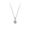 Wholesale Women's Geometric Sterling Silver Moissanite Inlay Pendant Necklace With Cross Chain