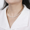 Wholesale Women's Geometric 925 Sterling Silver Natural Freshwater Pearl Baroque Adjustable Necklace With Electroplating And Cross Chain