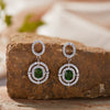 Wholesale Women's Geometric Sterling Silver 925 Plated 18K Gold Set With Gems Earrings