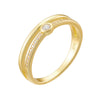 Wholesale Women's Geometric Sterling Silver Ring With Micro Inlaid Zircon And Diamond Design