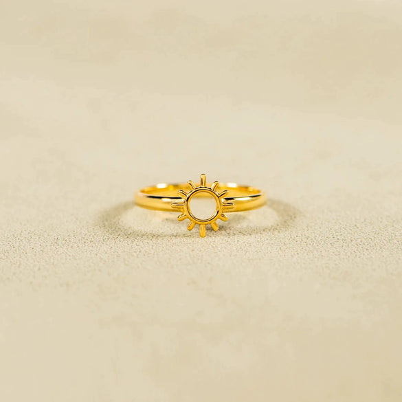 Wholesale Women's Geometric 925 Sterling Silver Sun Ring With Electroplating
