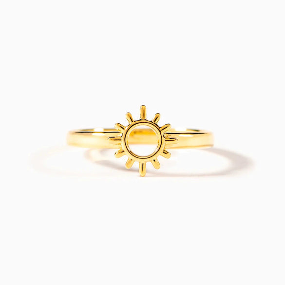 Wholesale Women's Geometric 925 Sterling Silver Sun Ring With Electroplating