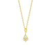 Wholesale Women's Geometric 925 Sterling Silver Zirconia Flower Pendant Cross Chain Necklace