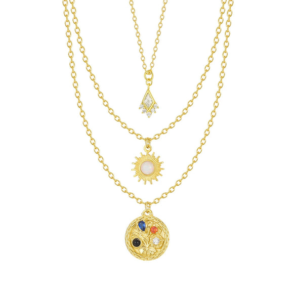 Wholesale Women's Geometric 925 Sterling Silver Zirconia Flower Pendant Cross Chain Necklace