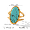 Wholesale Women's Geometric Stone Inlaid Stainless Steel Ring