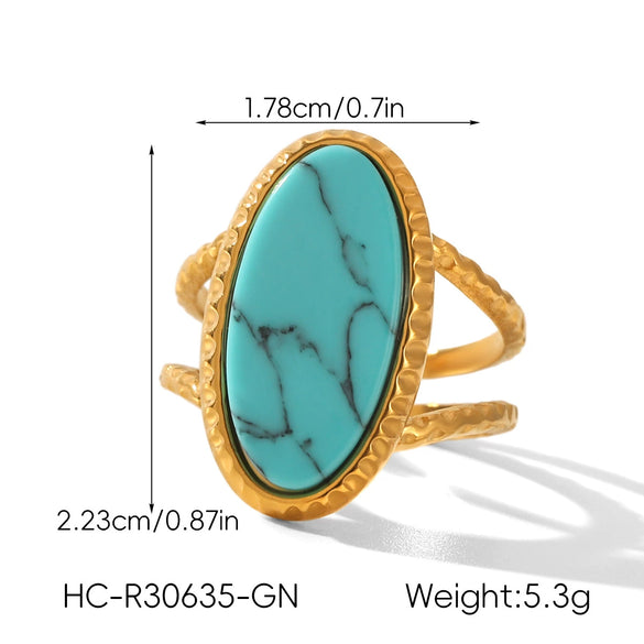 Wholesale Women's Geometric Stone Inlaid Stainless Steel Ring
